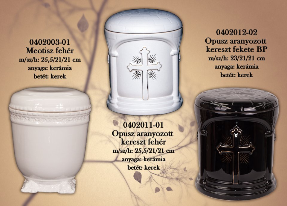 Kerek kerámia urnák, oldalukon kereszt motívummal